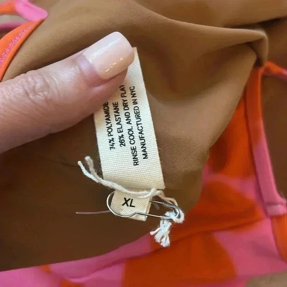 Nu Swim Noodle Floral One Piece Swimsuit Pink XL - Picture 6 of 7